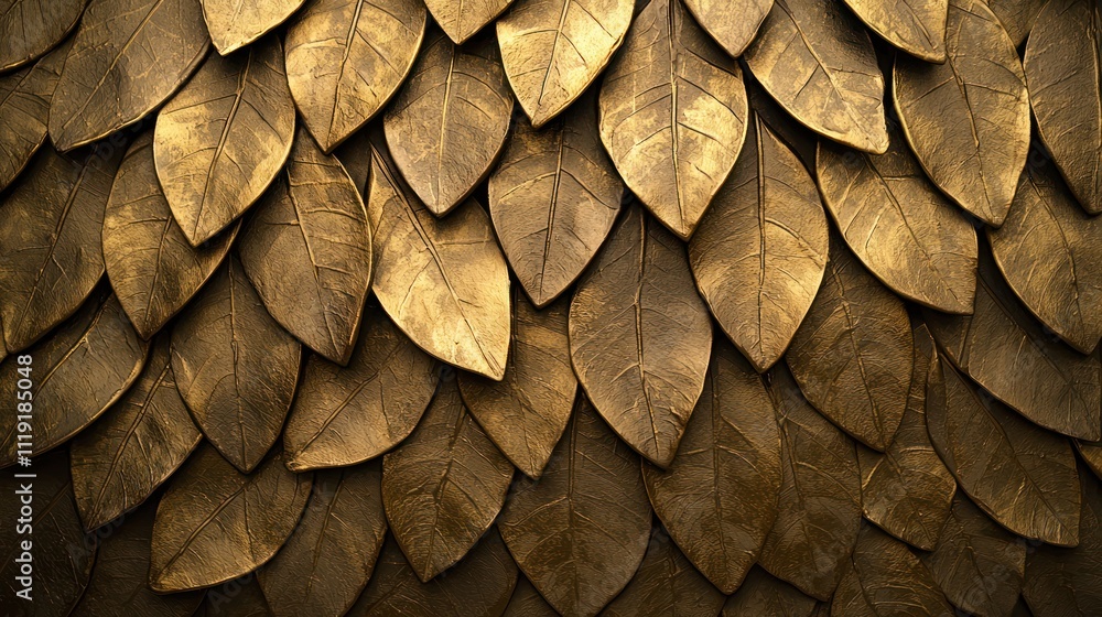 Aufkleber a textured surface resembling overlapping golden leaves, creating a visually rich and organic patter