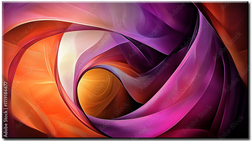 Poster swirling colors create dynamic abstract design with movement and depth