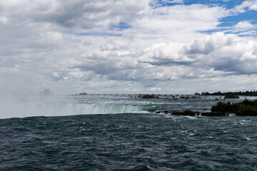 streams of the Niagara River beautiful landscape with cloudy sky