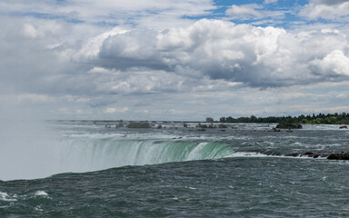 streams of the Niagara River beautiful landscape with cloudy sky