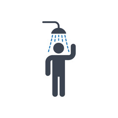 Person taking shower icon