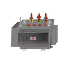 Electric transformer, vector illustration