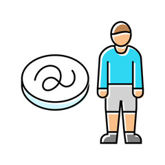 Obraz premium kid boy helminth worm color icon vector. kid boy helminth worm sign. isolated symbol illustration