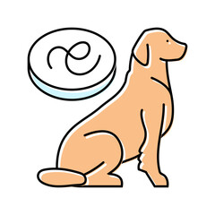 dog parasite worm color icon vector. dog parasite worm sign. isolated symbol illustration