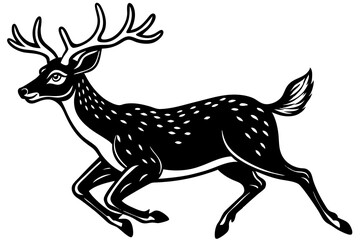 Beautiful deer painted isolated hand drawn vector art illustration