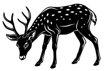 Beautiful deer painted isolated hand drawn vector art illustration