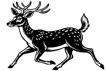 Beautiful deer painted isolated hand drawn vector art illustration