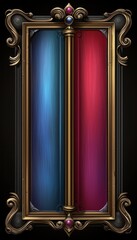 Ornate Golden Frame With Blue And Red Panels