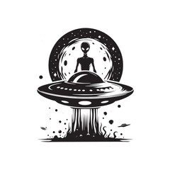 UFO Silhouette - Vector of UFO - UFO Illustration.