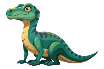 Obraz premium Dinosaur sitting statuette close up isolated on a white background vector illustration