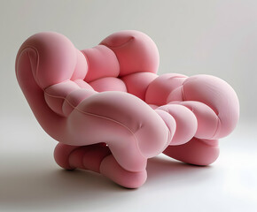 Modern chair design with pink fur Pink Fur Chair background for home decor Chair mockup design Chair