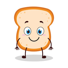 cute smile expression of bread cartoon character