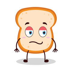 cute silent expression of bread cartoon character