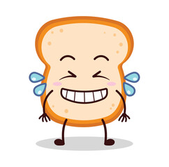 cute pleased expression of bread cartoon character
