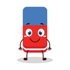 cute smile expression of eraser cartoon character
