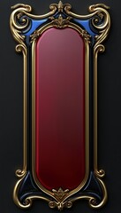 Elegant Ornate Gold Black And Red Frame Design