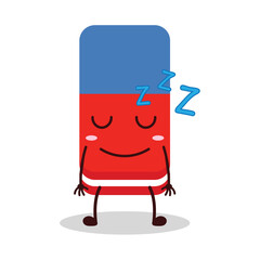 cute sleep expression of eraser cartoon character