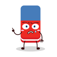 cute weird expression of eraser cartoon character