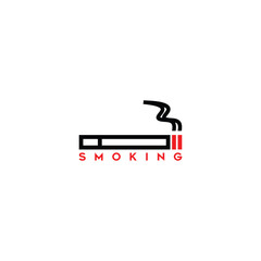 flat icon design logo of a cigarette