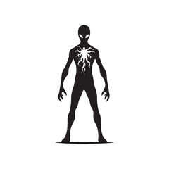 Energy Being Alien - Minimalist Alien Vector - Alien Silhouette - Illustration of Alien.