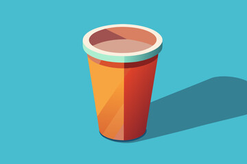  Beautiful empty plastic cup vector art illustration