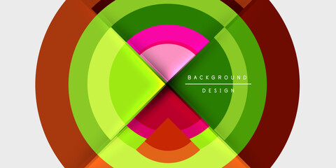 Obraz premium Circle and semi circle geometric background. Vector Illustration For Wallpaper, Banner, Background, Card, Book Illustration, landing page