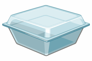 Beautiful empty plastic disposable food box vector illustration