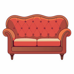 Chesterfield sofa isolated on white background