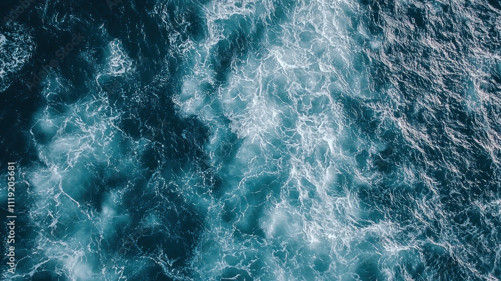 Aufkleber a top-down view of the vast ocean, with waves and ripples creating abstract patterns