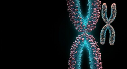 Detailed Chromosome with Glowing Effect for Genetics
