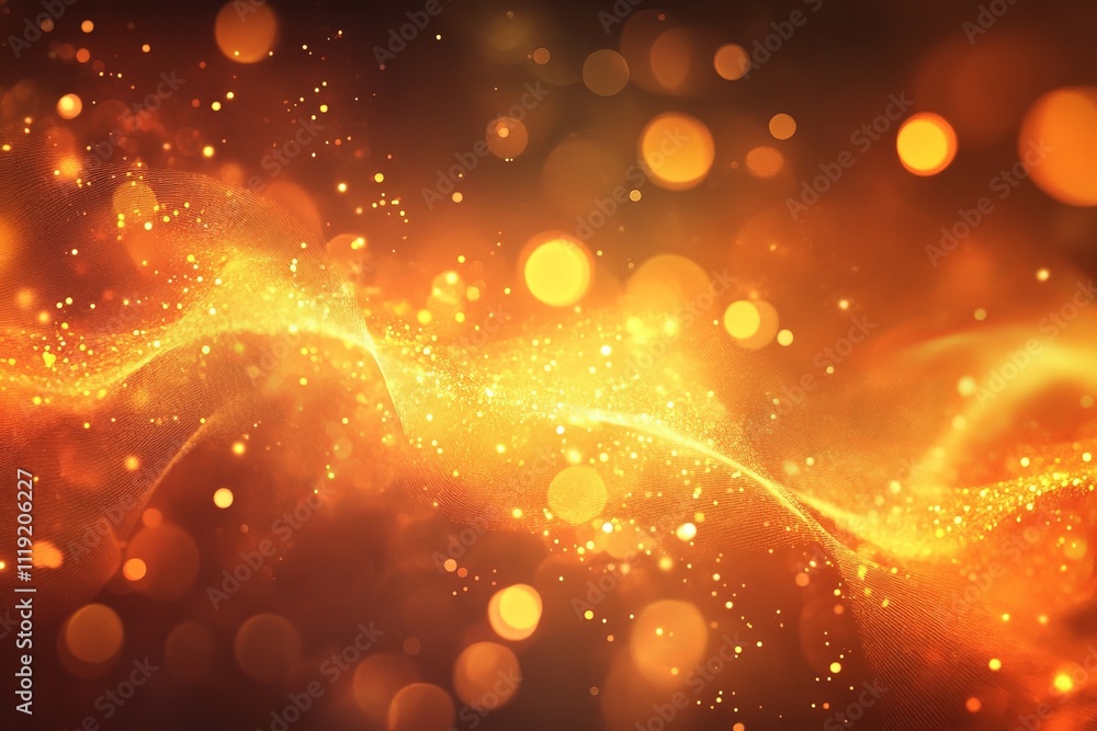 Poster vibrant golden bokeh lights create a mesmerizing abstract background effect during a festive celebra