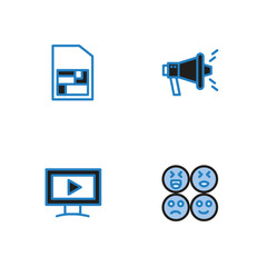 Web and Social Media Icon Set, Minimalist and Modern Design
