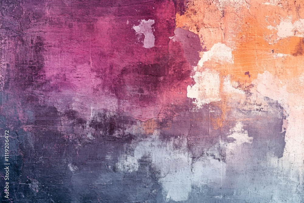 Poster colorful abstract texture with vivid shades of purple, orange, and gray creating a dynamic visual ef