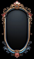 Ornate Oval Frame with Gold and Blue Accents