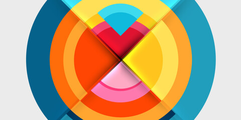 Obraz premium Techno circles and semi circles. Vector Illustration For Wallpaper, Banner, Background, Card, Book Illustration, landing page