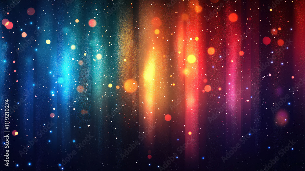 Poster vibrant abstract background with bokeh lights.this vibrant abstract background showcases a dynamic i