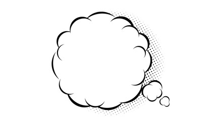 ポップな煙のフレームイラスト　背景透過