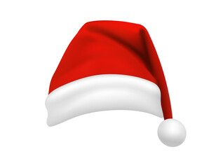 Isolated gradient red, white Santa Claus hat celebrate party icon