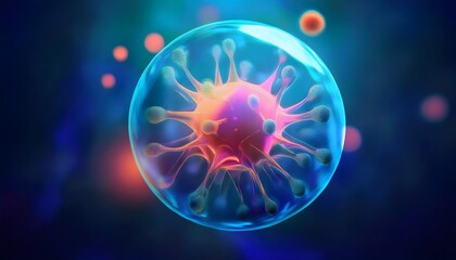 Warning concepts about health and cellular degeneration: Cell degeneration, medical research imagery, 3D illustration.