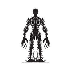 Alien Silhouette - Minimalist Vector of Alien - Illustration OF Alien.