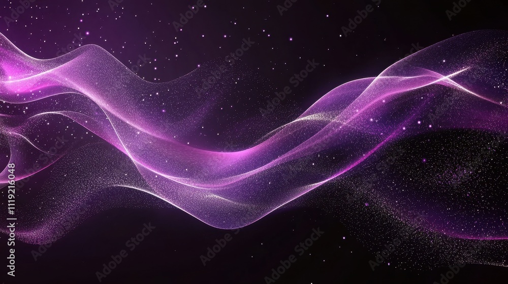Aufkleber purple glittering wave abstract background. ideal for adding a touch of elegance and magic to design