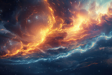 a magnificent cosmic phenomenon resembling a storm in space. 