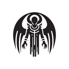 ancient guardian - Alien Vector Silhouette - Illustration of Alien.