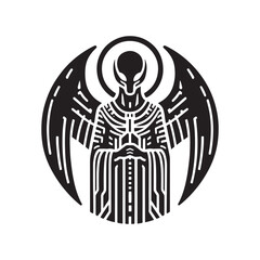 ancient guardian - Alien Vector Silhouette - Illustration of Alien.