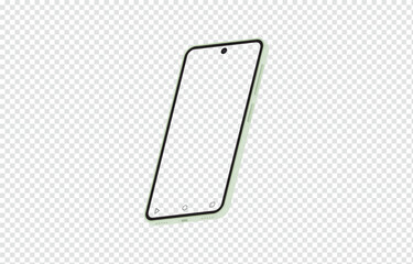 New smartphone mockup on transparent background