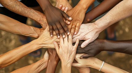 group of people hands together