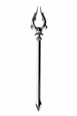Fototapeta premium Ornate metallic rod, pointed ends, flame-like top.