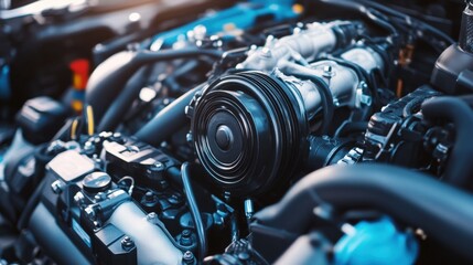 Fototapeta premium Detailed Closeup Of A Modern Car Engine