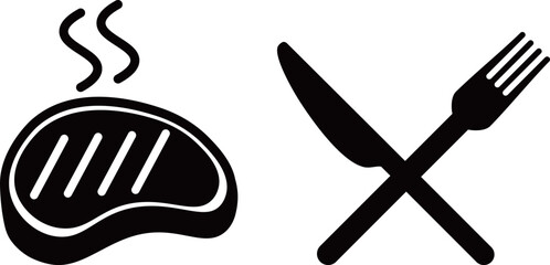 ステーキ　ナイフ　フォーク　アイコン
