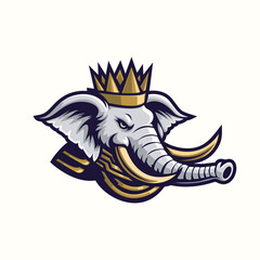 Elephant King Mascot Vector Illustration